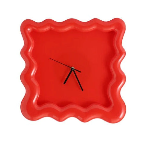 JUNOHR Trendy moderne vægur | legende design, 30 cm stort vægur Rød