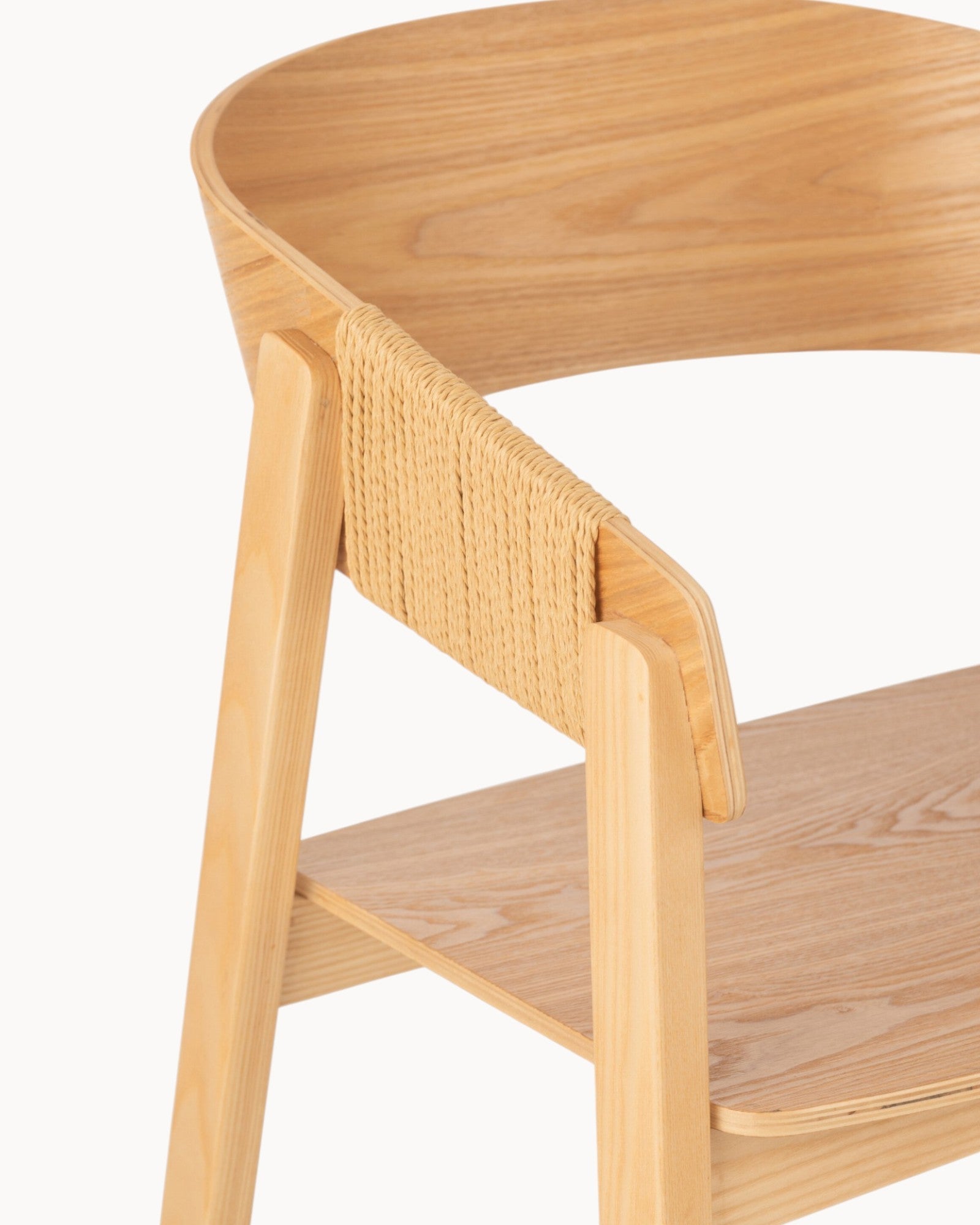 SYLFORM Elegant Stol i Asketræ med Rebsæde