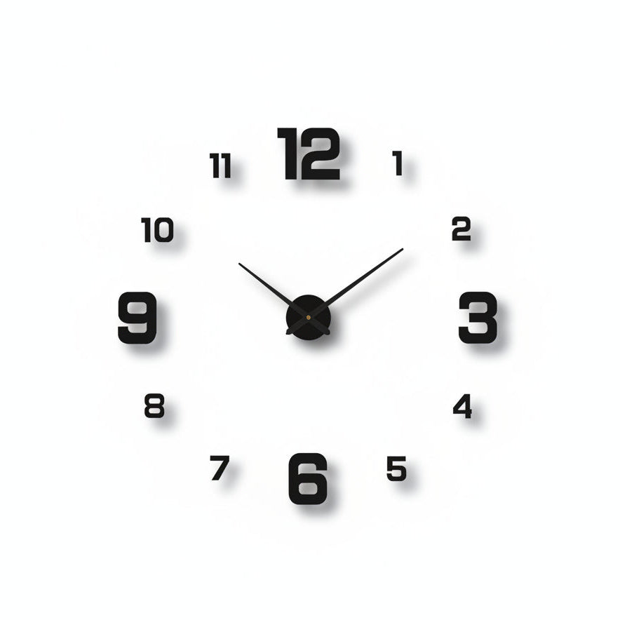 SYLFORM Kreativt 3D-vægur | Moderne design, lydløst urværk, forskellige størrelser Nummereret - Sort