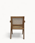 SYLFORM Spisestuestol i Teak og Rattan med Armlæn